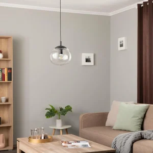 Sale TK Lighting Suspension Vibe, verre clair, Ø 25 cm