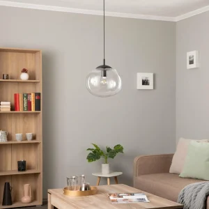 Store TK Lighting Suspension Vibe, verre clair, Ø 30 cm