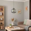 Cheap TK Lighting Suspension Vibe, verre gris graphite transparent, Ø 30 cm