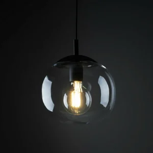 Flash Sale TK Lighting Suspension Vibe, verre gris graphite transparent, Ø 25 cm