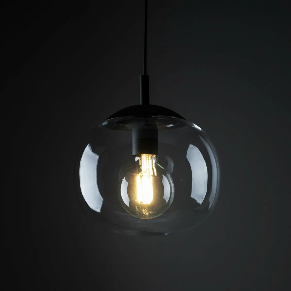suspension_vibe_verre_gris_graphite_transparent___cm_0.webp Flash Sale TK Lighting Suspension Vibe, verre gris graphite transparent, Ø 25 cm
