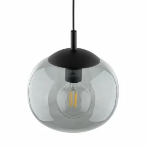 Flash Sale TK Lighting Suspension Vibe, verre gris graphite transparent, Ø 25 cm