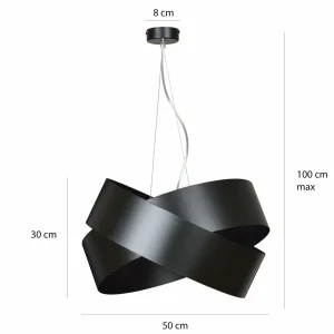 Outlet EMIBIG LIGHTING Suspension Vieno en anneaux d’acier noir