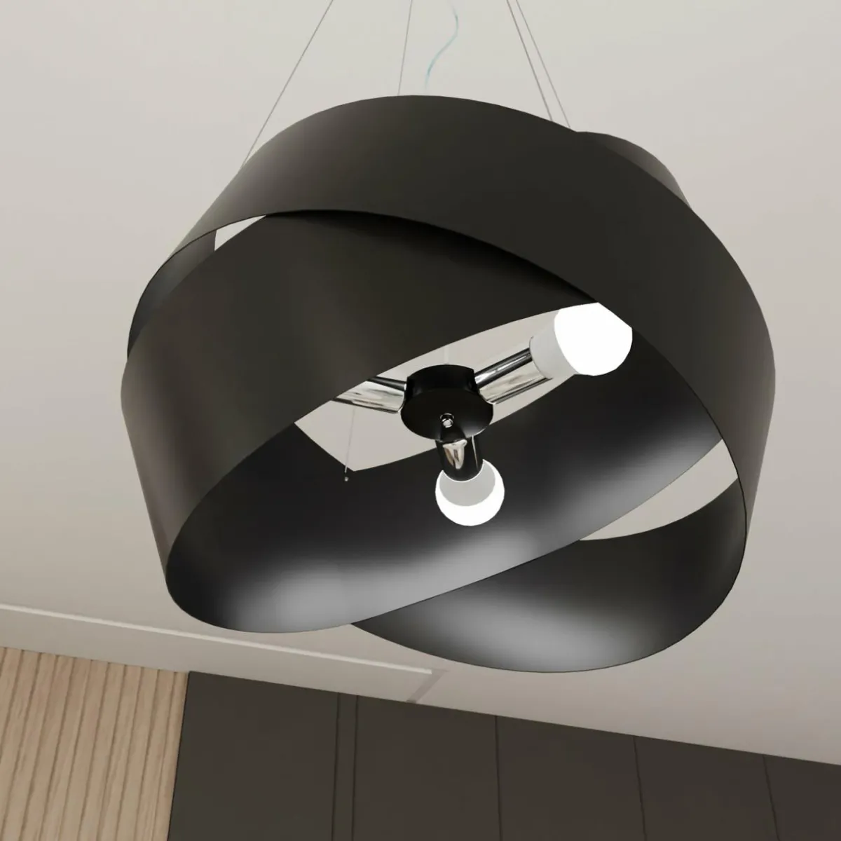 suspension_vieno_en_anneaux_dacier_noir_3.webp Outlet EMIBIG LIGHTING Suspension Vieno en anneaux d’acier noir
