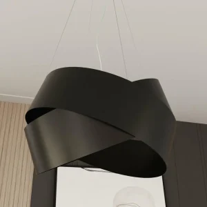 Outlet EMIBIG LIGHTING Suspension Vieno en anneaux d’acier noir