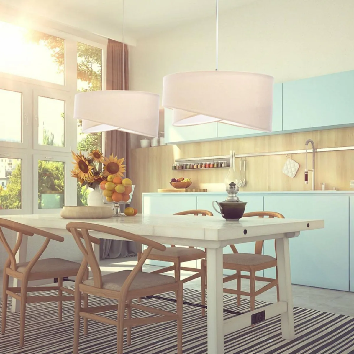 Best Maco Design Suspension Vivien, bicolore, beige/blanc