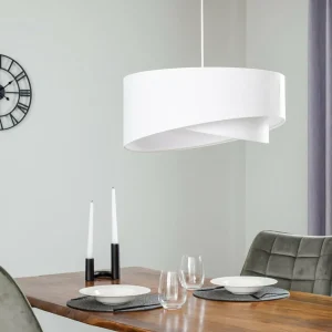Store Maco Design Suspension Vivien en velours blanc