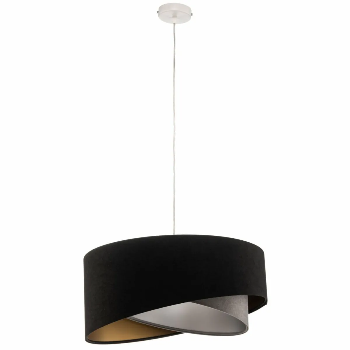 suspension_vivien_velours_noirgrisargentor_1.webp Best Sale Maco Design Suspension Vivien velours noir/gris/argent/or