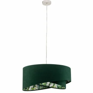 Hot Maco Design Suspension Vivien, vert avec imprimé floral allover