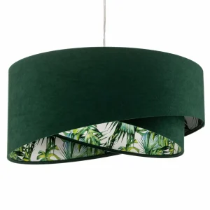 Hot Maco Design Suspension Vivien, vert avec imprimé floral allover