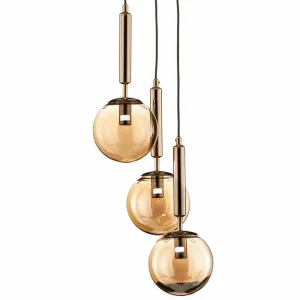 Shop Alfa Suspension Volda Picolo 3 lampes noir/doré ronde