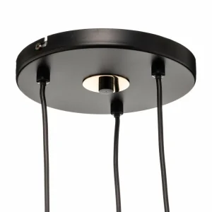 Shop Alfa Suspension Volda Picolo 3 lampes noir/doré ronde