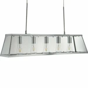 Store Searchlight Suspension Voyager en chromé à 5 lampes