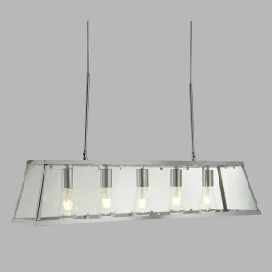 Store Searchlight Suspension Voyager en chromé à 5 lampes