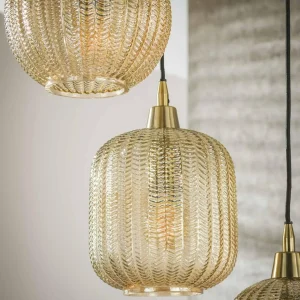 Flash Sale Zijlstra Suspension V-Shape, ambre, Ø 40 cm, verre, à 5 lampes