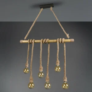 Cheap Reality Leuchten Suspension Wilma en bambou, à 6 lampes