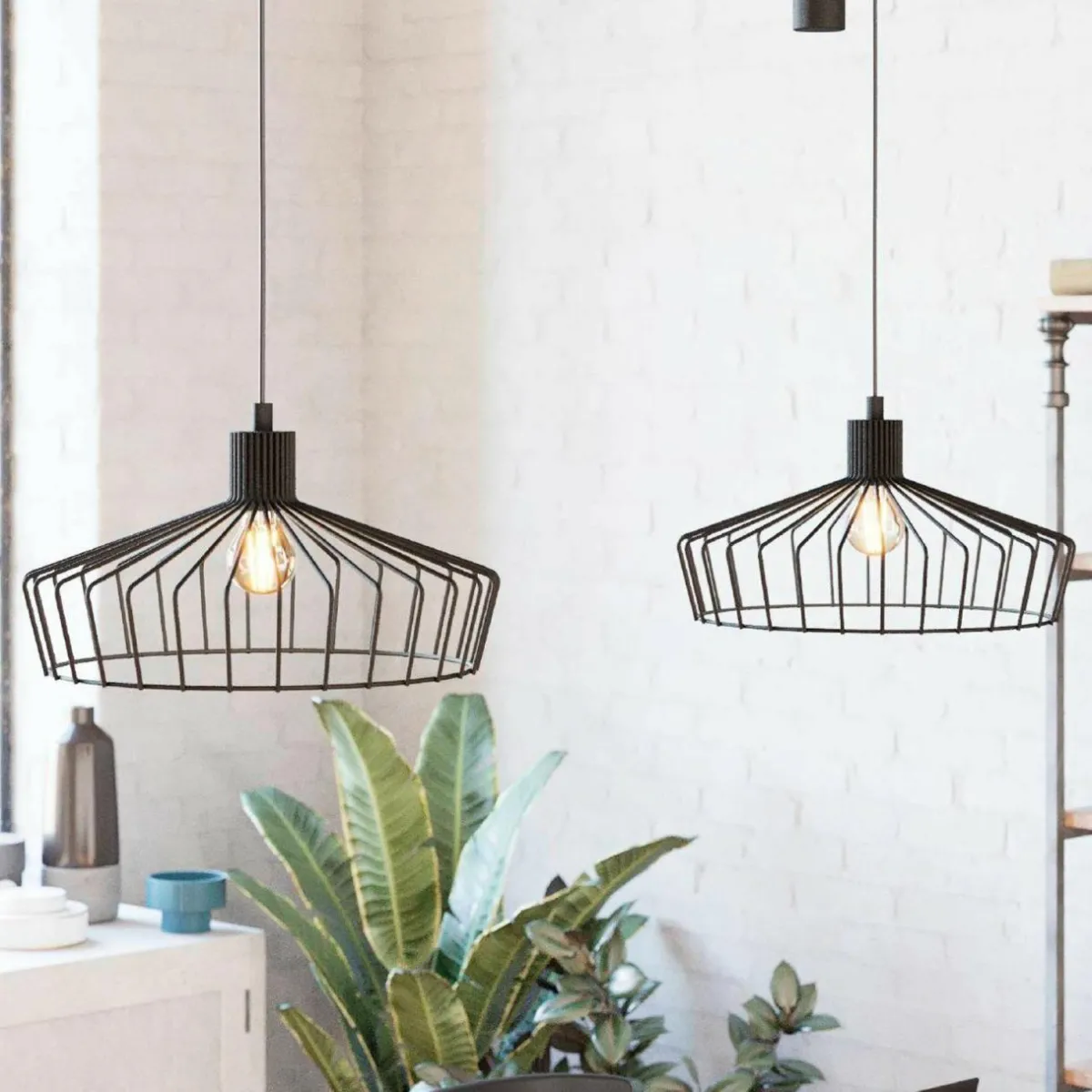 suspension_winkworth_abatjour_cage__lampes_0.webp Best EGLO Suspension Winkworth abat-jour cage 2 lampes