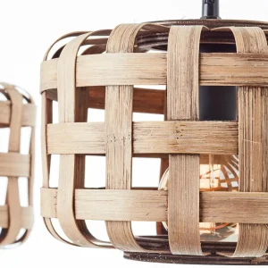 New Brilliant Suspension Woodline, bambou, à 3 lampes