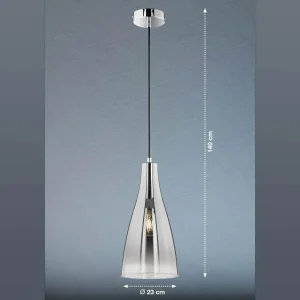 Shop FISCHER & HONSEL Suspension Zeal, chromé/miroir/clair, Ø 23 cm