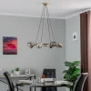 Clearance Lucea Suspension Zerde 4+4, Ø 82 cm, dorée, à 8 lampes