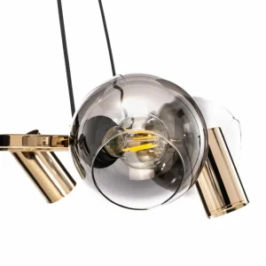 Clearance Lucea Suspension Zerde 4+4, Ø 82 cm, dorée, à 8 lampes