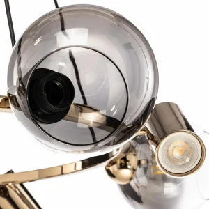 Clearance Lucea Suspension Zerde 4+4, Ø 82 cm, dorée, à 8 lampes