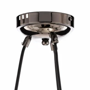 Outlet Lucea Suspension Zerde 3+3 Ø 67cm noire-chromée 6 lampes