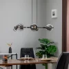 Discount Lucea Suspension Zerde 3+3, noire-chromée, à 6 lampes