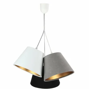 New Maco Design Suspension Zsofia à 3 lampes blanc/gris/noir/or