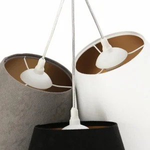 New Maco Design Suspension Zsofia à 3 lampes blanc/gris/noir/or