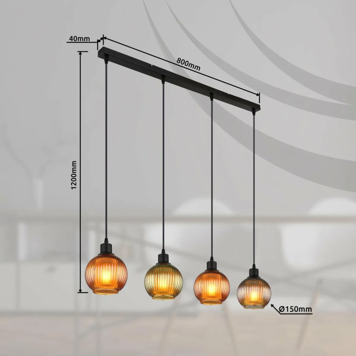 suspension_zumba_vertbronzeptrole__cm__flammes_verre_1.webp Discount Globo Suspension Zumba, vert/bronze/pétrole, 90 cm, 4 flammes, verre