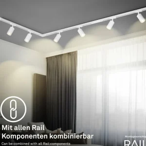 Hot Briloner Système de lampes LED sur rail 230 V, blanc, 4 spots LED, longueur 1,5 m