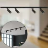New Briloner Système de lampes LED sur rail 230 V, noir, 4 spots LED, longueur 1,5 m