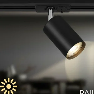 New Briloner Système de lampes LED sur rail 230 V, noir, 4 spots LED, longueur 1,5 m