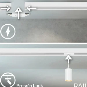 Online Briloner Système de lampes sur rail RAIL 230 V, blanc, 4 suspensions, longueur 1,5 m