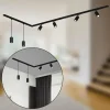 Cheap Briloner Système de lampes sur rail RAIL 230 V, noir, 4 spots, 2 suspensions, 2,25m