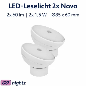 Fashion Müller-Licht Veilleuse LED Nova, capteur, blanc, plastique, pack de 2